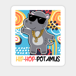 Funny 90s Throwback Hip Hop Part Hippopotamus Hippo 90s Party Gear Sticker